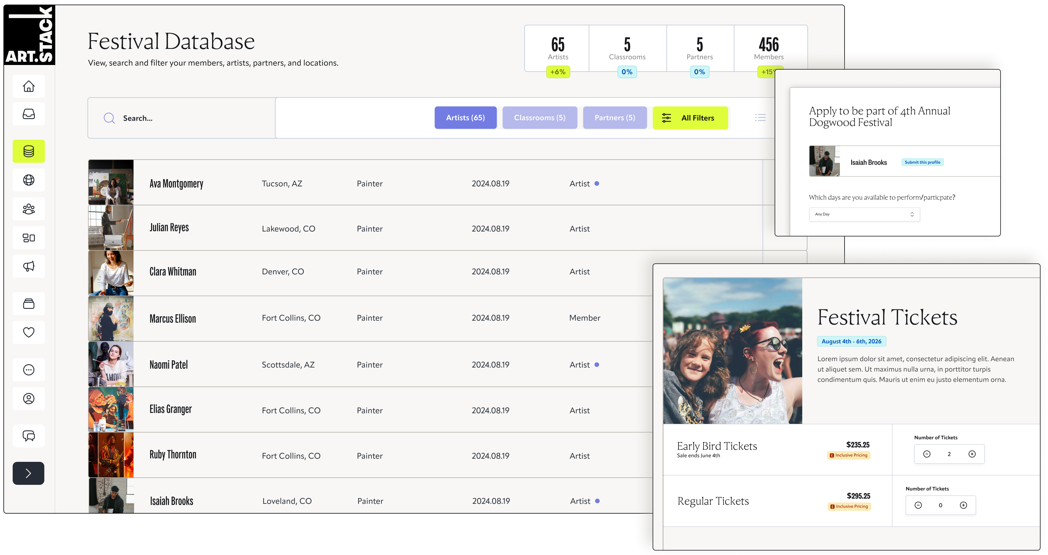 Art Studio Dashboard