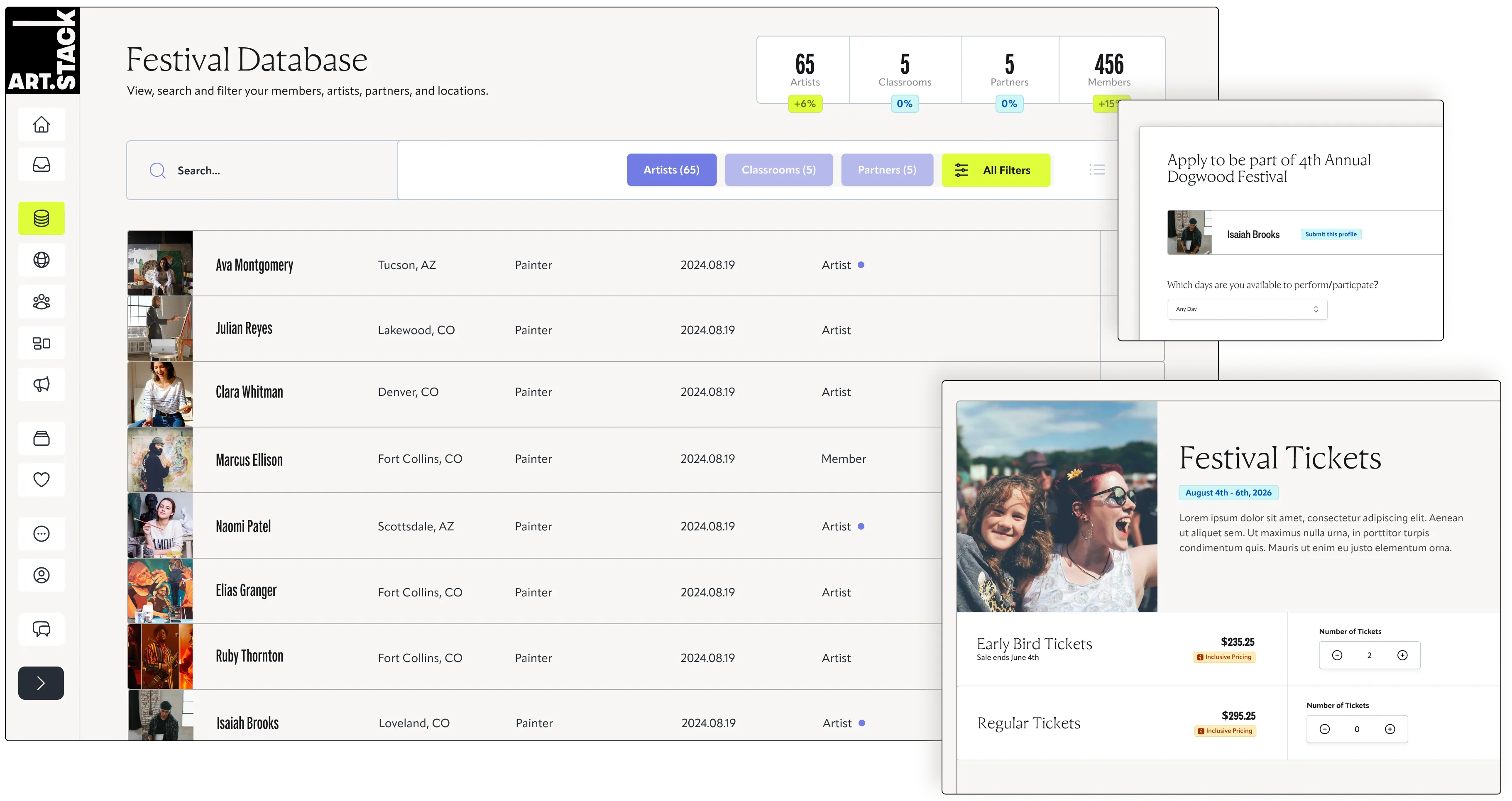 Art Studio Dashboard